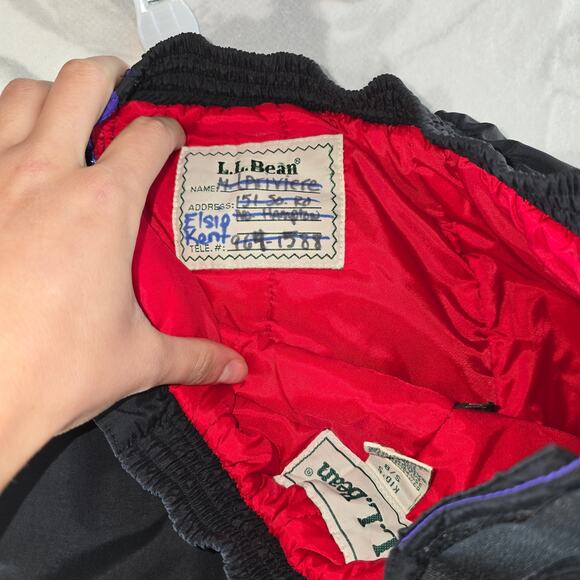 90s-Y2K Era Vintage LL Bean Black Snow Pants Kids Size S/8 - Picture 9 of 12